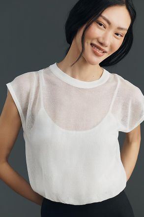 Greylin Natalia Sheer Knit Bubble Top