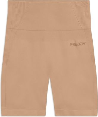 Freddy Leggings Corti Seamless con Vita Alta e Inserti in Costina
