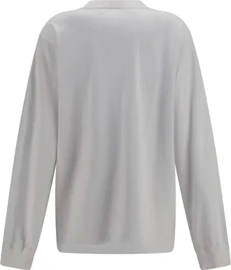 Alexander Wang Womens Long-Sleeve Logo T-Shirt White Cotton T-Shirts And Polos