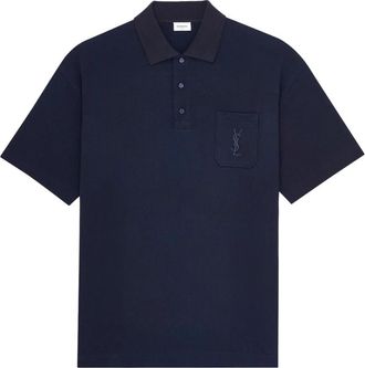 Saint Laurent Cassandre Polo - Heren - Polos - Blauw - L - Katoen - Tops