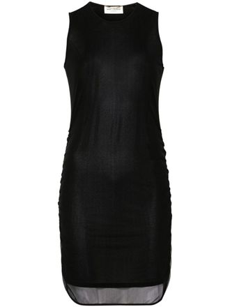 Saint Laurent ruched mini dress - women - Viscose/Polyamide - 36 - Black