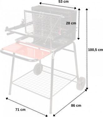 HOME MAISON Somagic - Barbacoa De Carb&oacute;n Con Hogar Vertical Raymond