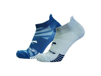 Brooks Ghost Lite No Show 2 Pack No Show Socks Shoes Moroccan Blue & Sky : MD (US Mens Shoe 6-8.5 - Womens Shoe 7-9.5), Mesh/Nylon/Spandex