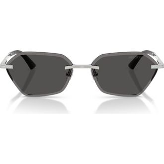 Jimmy Choo London Abby 58mm Irregular Sunglasses in Silver /Dark Grey at Nordstrom