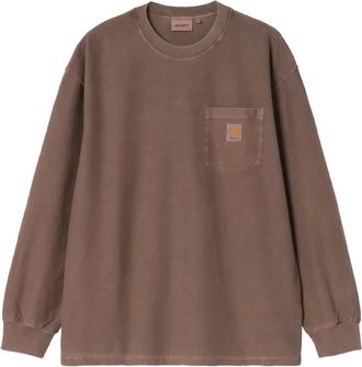 Carhartt Work in Progress Tops, Heren, Bruin, S, Katoen, L/S Loose Pocket T-Shirt