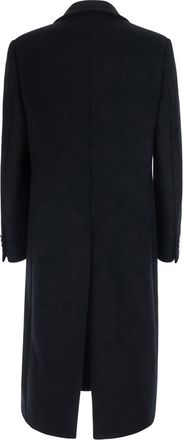 Balenciaga Mens Coat Double-Breasted Black Cotton