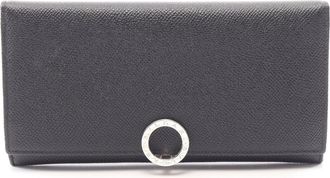 Bulgari Black Leather Long Wallet (Bi-Fold) (Pre-Owned)