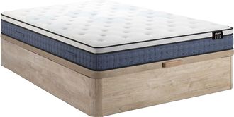 Vente-Unique Conjunto 160 x 200 cm canap&eacute; abatible color natural claro + colch&oacute;n de muelles ensacados 7 zonas y capa de gel con memoria de forma de 23 cm de grosor