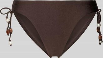 Seafolly Bikini-Slip mit Zierperlen Modell PALERMO LOOP in Dunkelbraun, Gr&ouml;&szlig;e 36