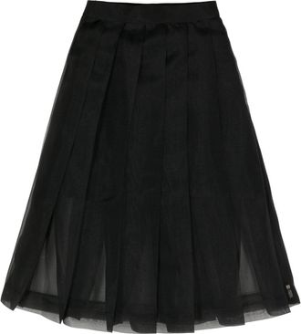 Undercover pleated A-line skirt - women - Wool/Polyester/Polyester - 1 - Black
