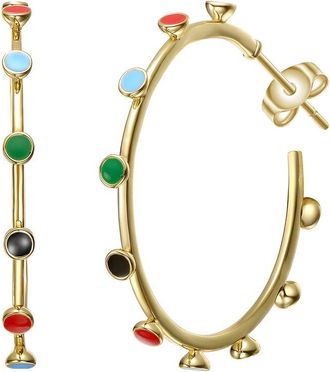 Genevive 14K Over Silver Hoops