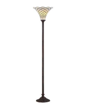 Jonathan Y Designs Jonathan Y Designs White Tiffany-Style 70In Torchiere Floor Lamp