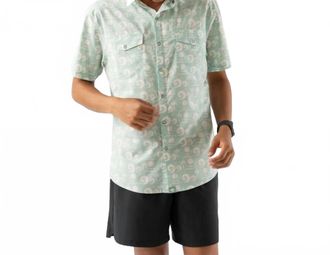 Rabbit Low Tide Shirt In Jade Seaside