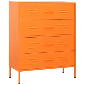 Berkfield Home Chest of Drawers Orange 80x35x101.5 cm Steel