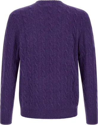 Polo Ralph Lauren Braided Wool and Cashmere Sweater - Purple