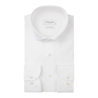 Profuomo Heren, Overhemden, Wit, Maat: XS Katoen