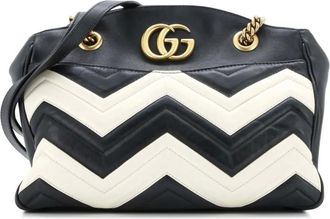 Gucci GG Marmont Chain Tote Matelass&eacute; leren medium schoudertas - Zwart