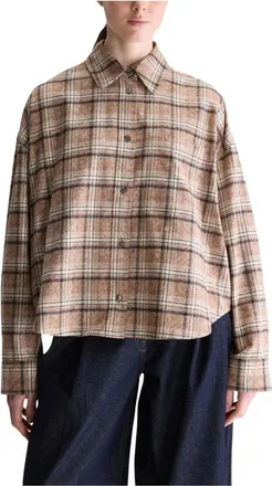 Bellerose Jaxie Relaxed Checked Shirt - Dames - Blouses & Shirts - Bruin - Maat: S Katoen