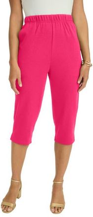 Jessica London Soft Ease Capri in Pink Burst at Nordstrom, Size 36