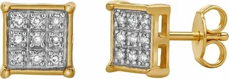 LuvMyJewelry Horizonte 10K Yellow Gold Diamond Unisex Earrings - 0.05 Cts at Nordstrom