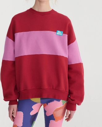 Bobo Choses Color Block Relaxed Sweatshirt In Red