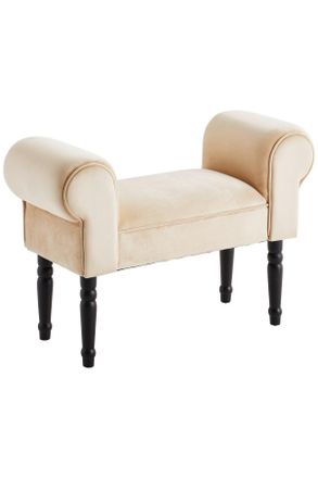 Xora Hocker, Schwarz, Beige, Holz, Textil, Kiefer, massiv, rechteckig, 76x54x30 cm, Stoffauswahl, Wohnzimmer, Sessel, Hocker & Hockerbänke