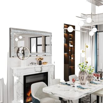 OEM Espejo, Estilo Art D&eacute;co, Dise&ntilde;o Elegante, Gris Claro