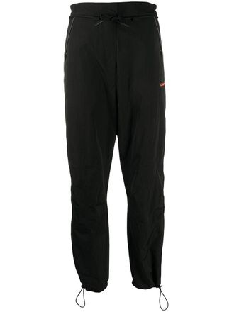 Marcelo Burlon side stripe drawstring track pants - women - Nylon/Polyester - M - Black