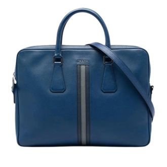 Prada Borsa da lavoro vintage Pre-owned Saffiano - - Pre-owned - Uomo - Blu - ONE SIZE