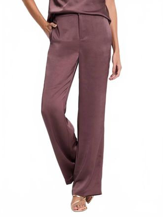 Nic+Zoe Eliot Wide Leg Luxe Satin Pants In Chai