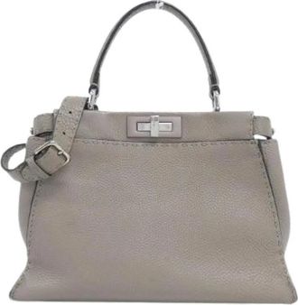 Fendi Pre-owned Selleria Peekaboo Calf Handbag - - Pre-owned - Donna - Grigio - ONE SIZE