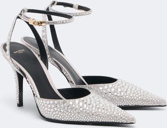 Balmain Crystal-embellished slingback pumps