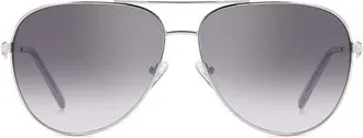 Kurt Geiger 65mm Oversize Gradient Pilot Sunglasses in Palladium/grey Silver at Nordstrom
