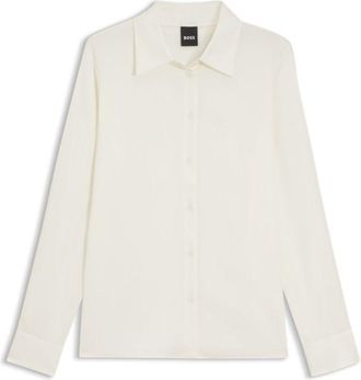BOSS Regular-fit blouse in stretch silk