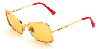Marni Unila Valley Gold Mustard 52Z Mens Sunglasses Gold Size 58