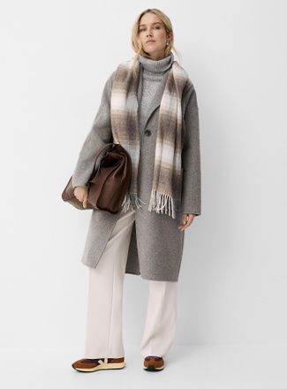 Contemporaine Womens Lightweight retransformed wool oversized overcoat