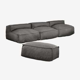 Sklum Sof&aacute; Modular De 3 Piezas Y Puf Dojans Sklum