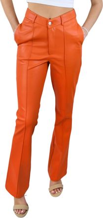 Amylynn Colorful Option Faux Leather Pants In Orange