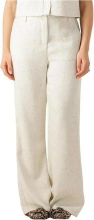 Ydence Pants Leona (Tall) - Dames - Wijde Broeken - Beige - L - Leer - Broeken