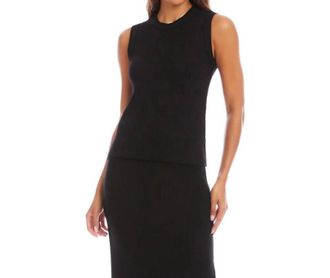 Karen Kane Ribbed Tank In Black