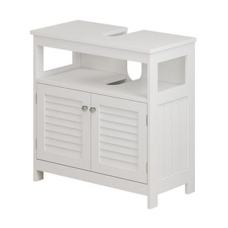 Vicco Mobile sottolavabo per bagno Riad, Bianco, 60 x 60 cm con 2 ante e vano a giorno