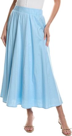 POINT Linen-Blend Panel Skirt