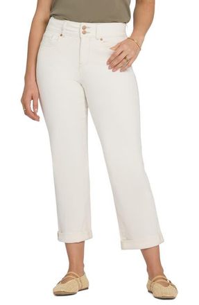 NYDJ Bailey Cool Embrace High Waist Crop Relaxed Straight Leg Jeans in Vintage White at Nordstrom, Size 00P