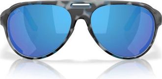 Costa Grand Catalina 59mm Polarized Mirrored Aviator Sunglasses in Deep Water Camo /Blue 580G at Nordstrom