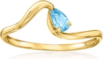 RS Pure by Ross-Simons Swiss Blue Topaz Ring in 14kt Yellow Gold