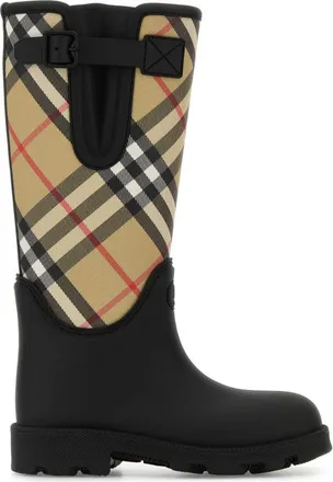Burberry Black Printed High Boots