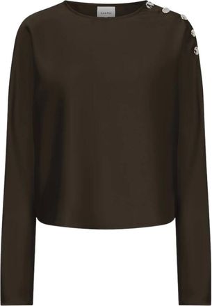 Dante6 Dames, Blouses & Shirts, Bruin, Maat: 2XL Satijn