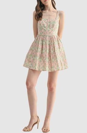 Lush Fit and Flare Mini Dress in Pink Multi at Nordstrom Rack, Size Medium