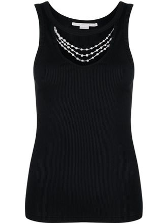 Stella McCartney bead-detailed tank top - women - Elastane/Polyamide/Metal/Plastic - S - Black