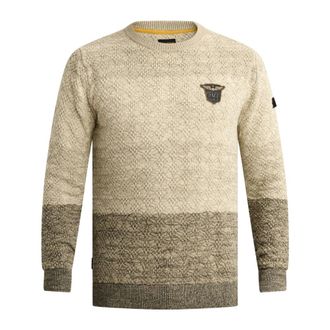 PME Legend Ronde hals gebreid - Heren - Truien - Beige - Maat: M